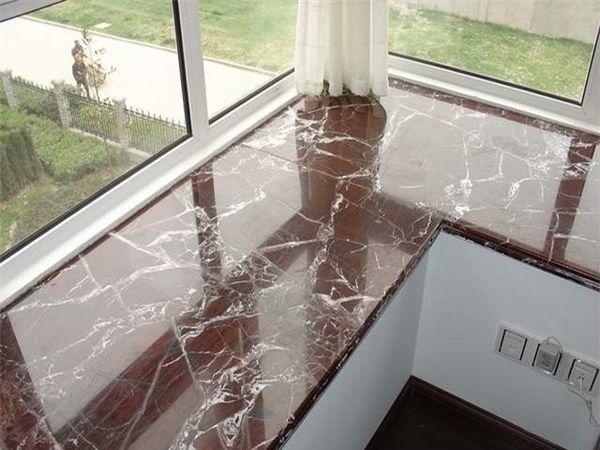 Угловой подоконник из мрамора Rosso Levanto