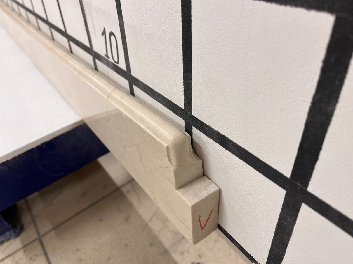 Изделие Подоконник узкий (1720х90х30 мм)/Мрамор Crema Marfil/Бежевый/Полировка - изображение 2