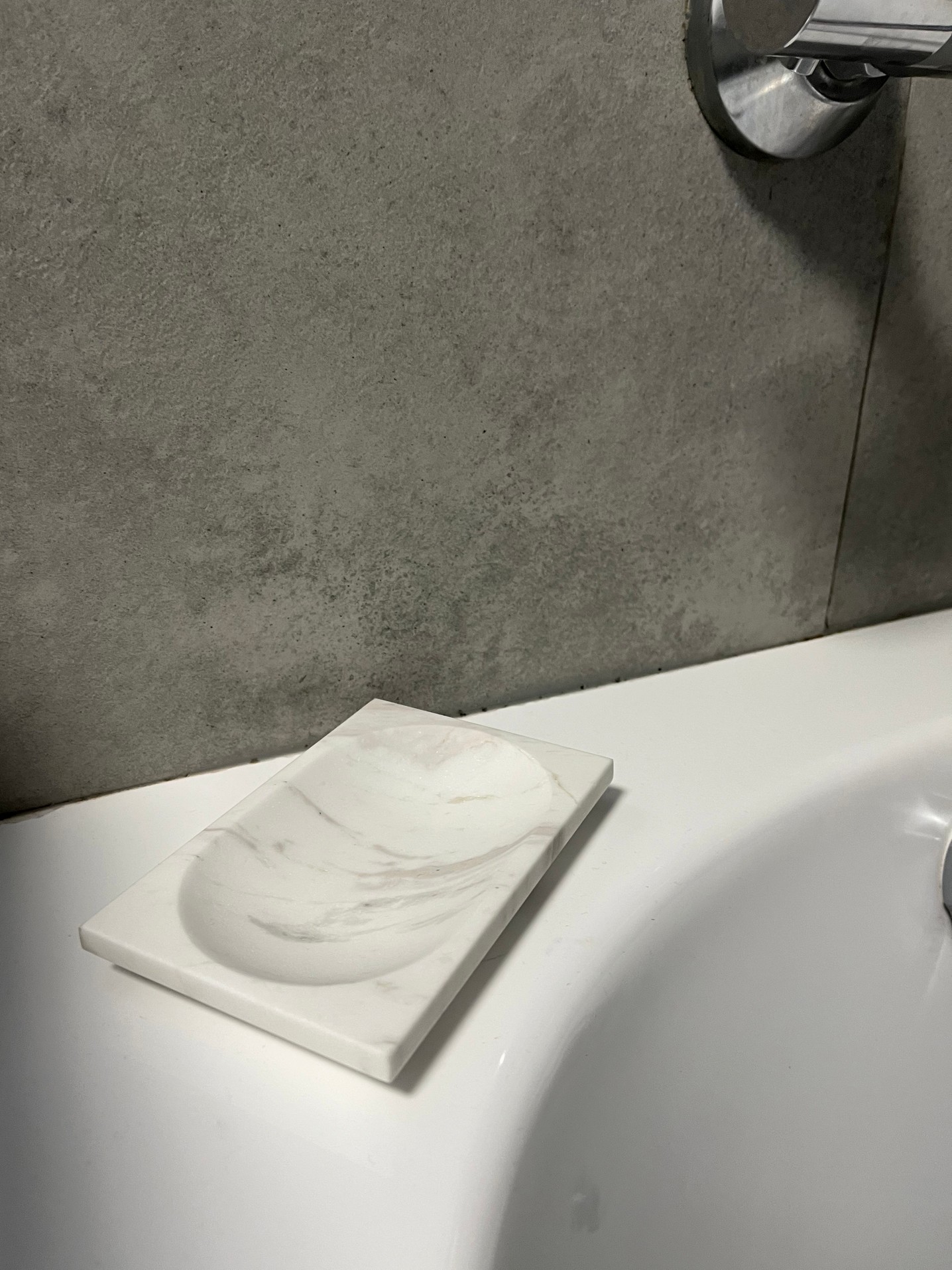 Изображение СПK Мыльница прямоугольная (140х90х18 мм)/Мрамор Pirgon/Белый/Лощение