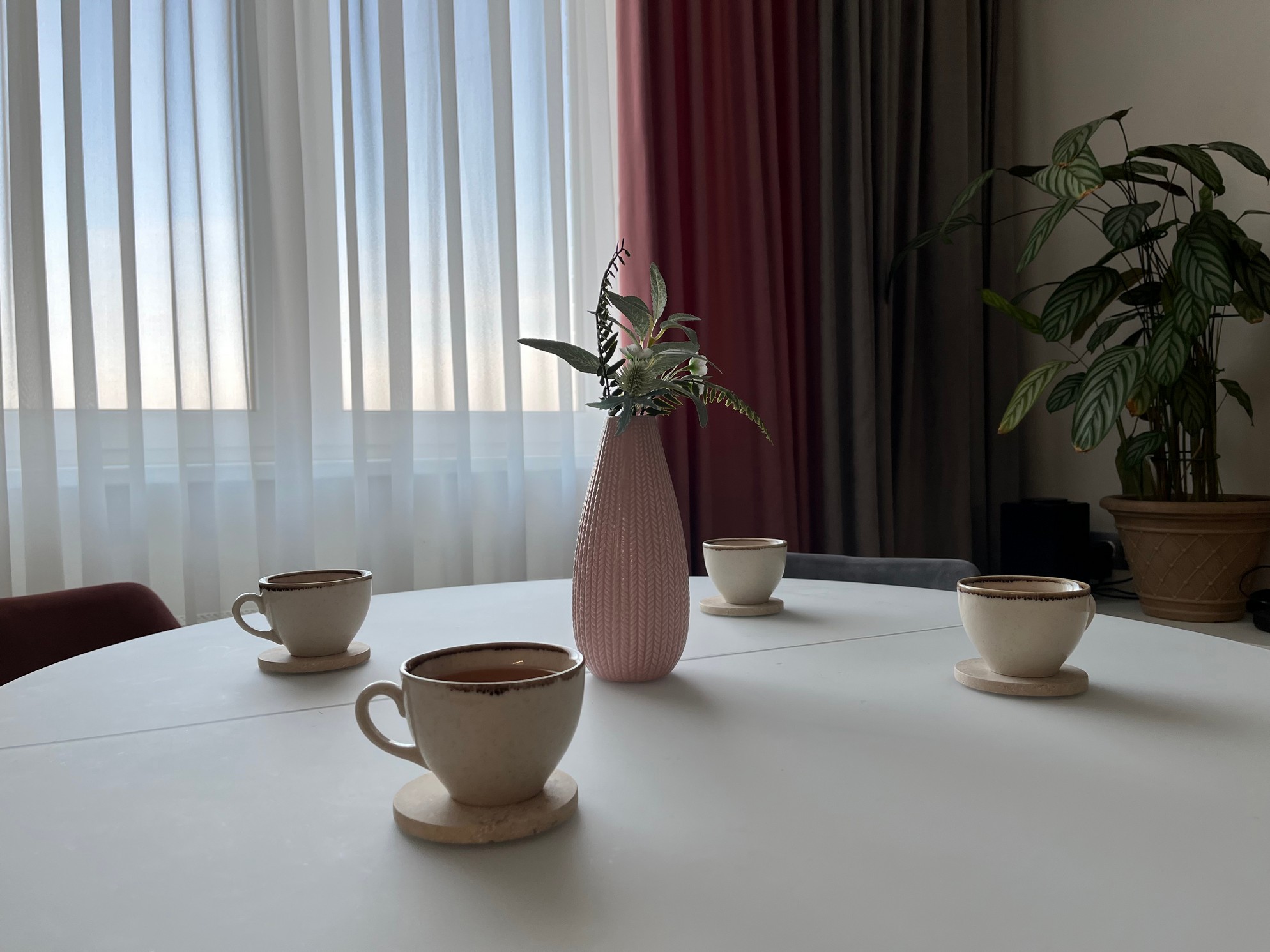 СПK Подставка круглая (91х91х8 мм)/Известняк Jura Beige/Бежевый/Лощение - изображение 5