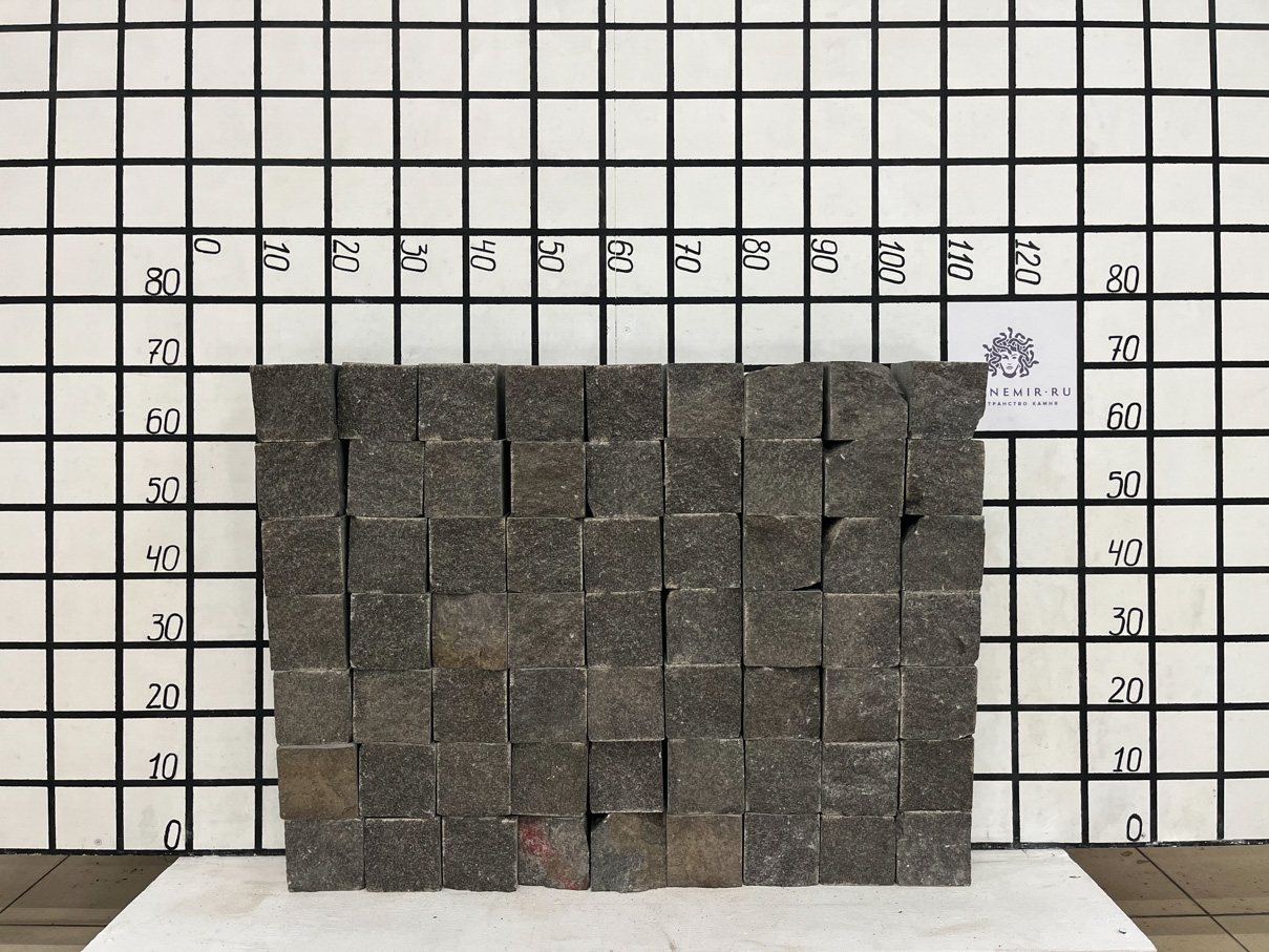Брусчатка  (100х100х100 мм)/Гранит Dark Brown/Коричневый/Колото-пиленный - изображение 4