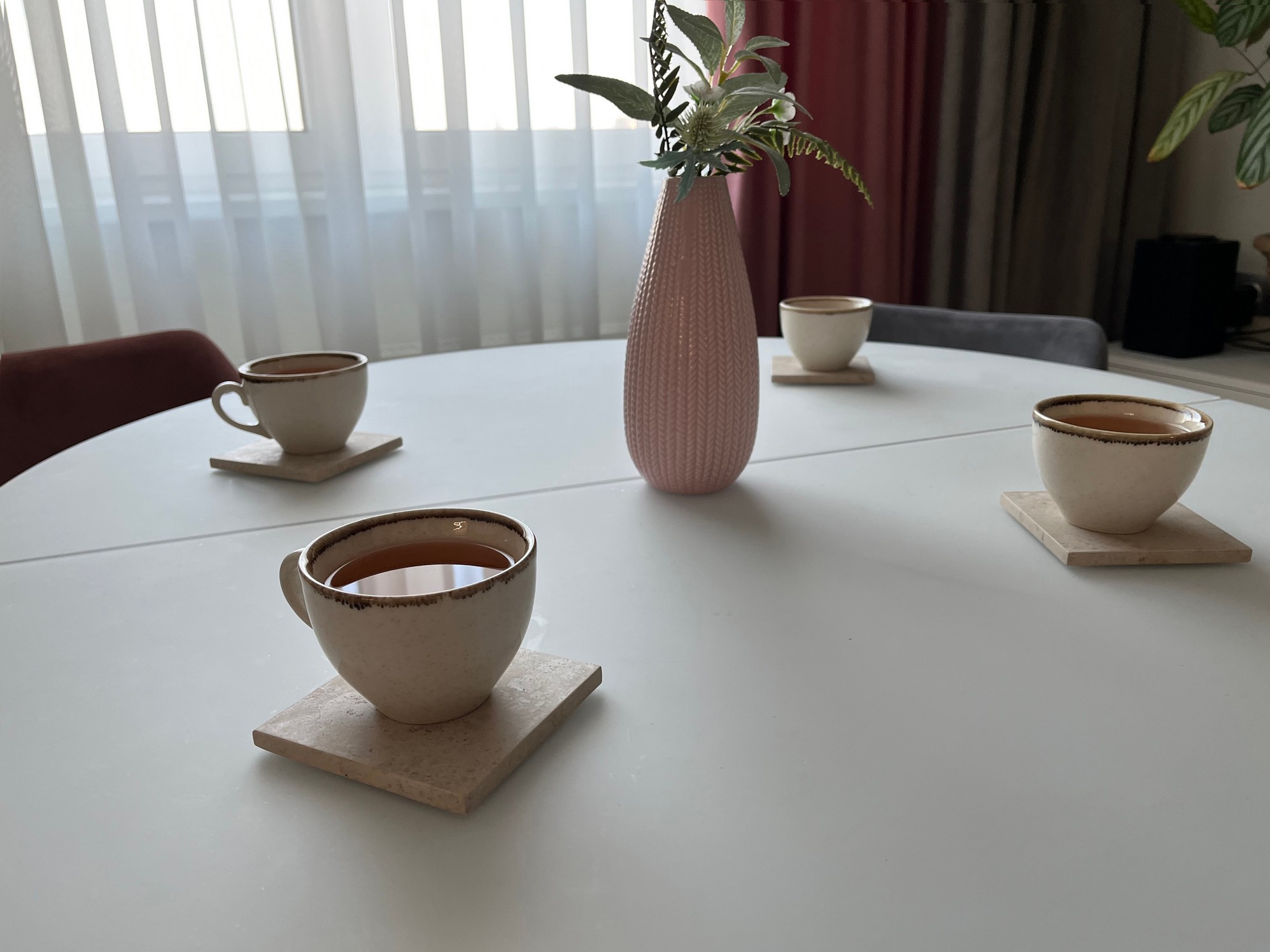 Изображение СПK Набор из 4х шт Подставка квадратная (100х100х40 мм)/Известняк Jura Beige/Бежевый/Лощение