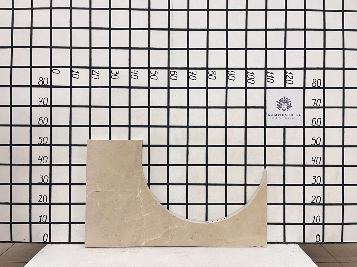 Изображение Заготовка с отверстием (500х250х30 мм)/Мрамор Crema Marfil/Бежевый/Полировка