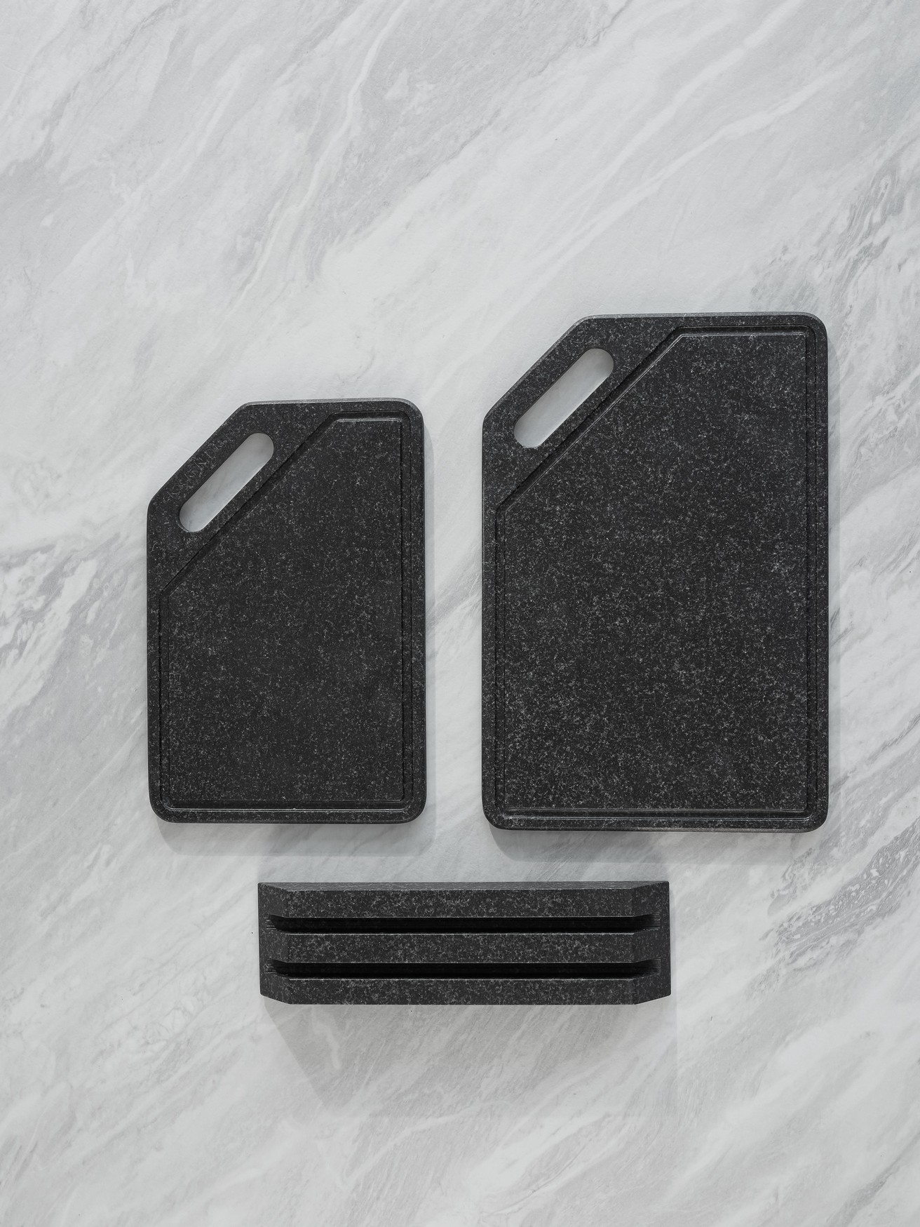 Изображение СПK Набор Разд. Доски с подставкой (360х250х80 мм)/Гранит Габбро/Черный/Антик