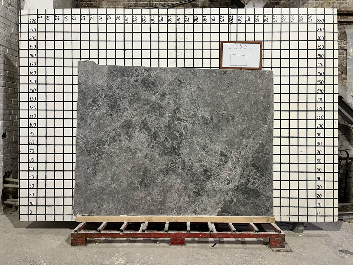 Заготовка  (1580х210х20 мм)/Мрамор Tundra Grey/Серый/Полировка - изображение 2