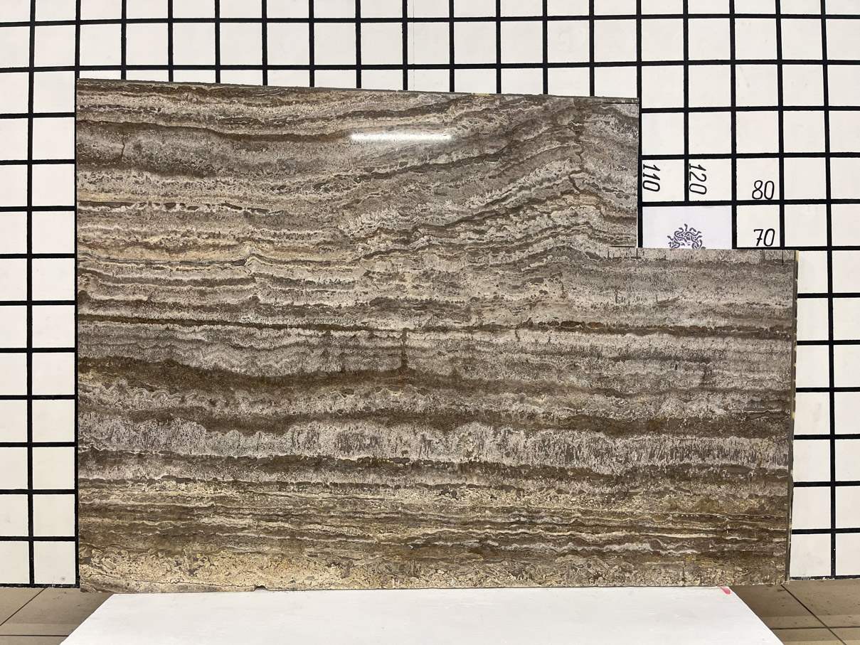 Изображение Заготовка без угла 350*410 (1450х1010х20 мм)/Травертин Travertino Silver /Серый/Полировка