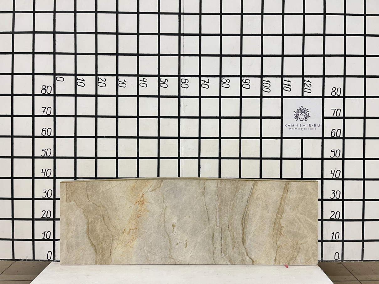 Изображение Заготовка с трещиной F7060 (1200х380х30 мм)/Кварцит Taj Mahal/Белый/Полировка
