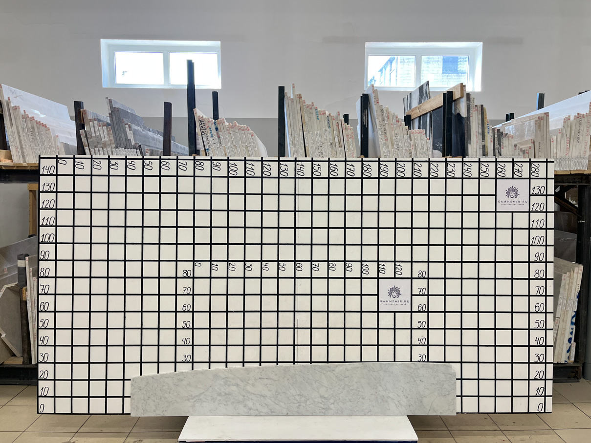 Изображение Заготовка  (1850х200х18 мм)/Мрамор Bianco Carrara/Белый/Полировка