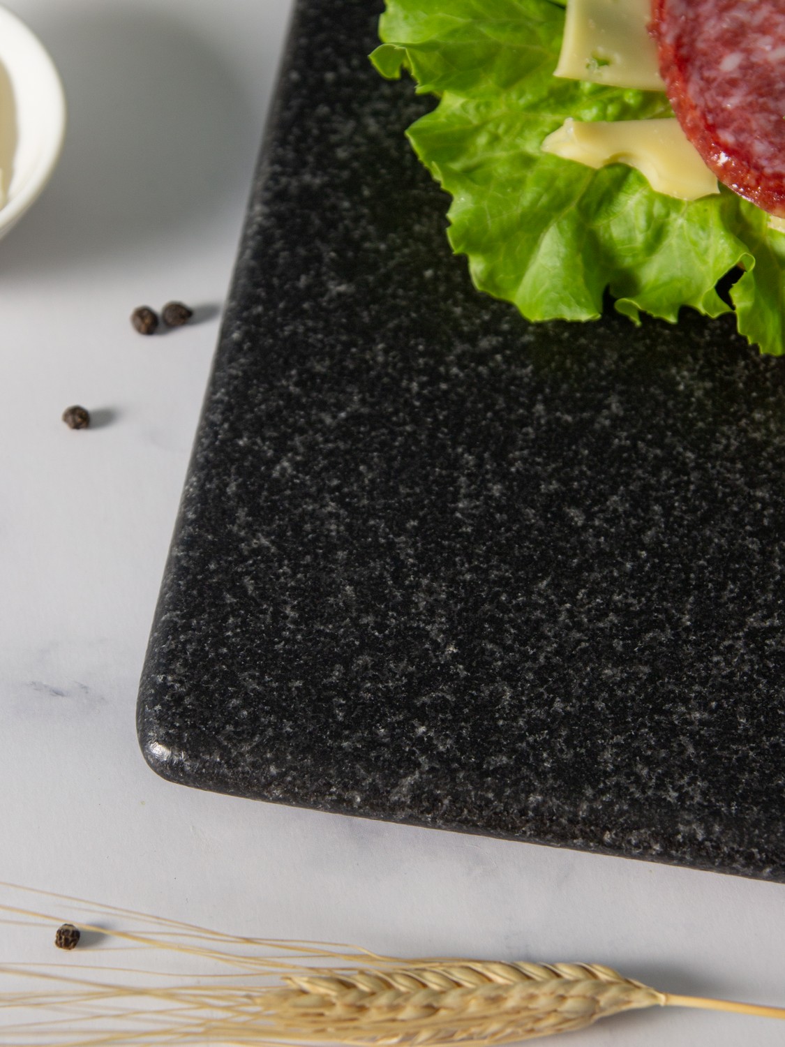 СПK Подставка "Поднос" скругленный (300х200х10 мм)/Гранит Габбро/Черный/Антик - изображение 6