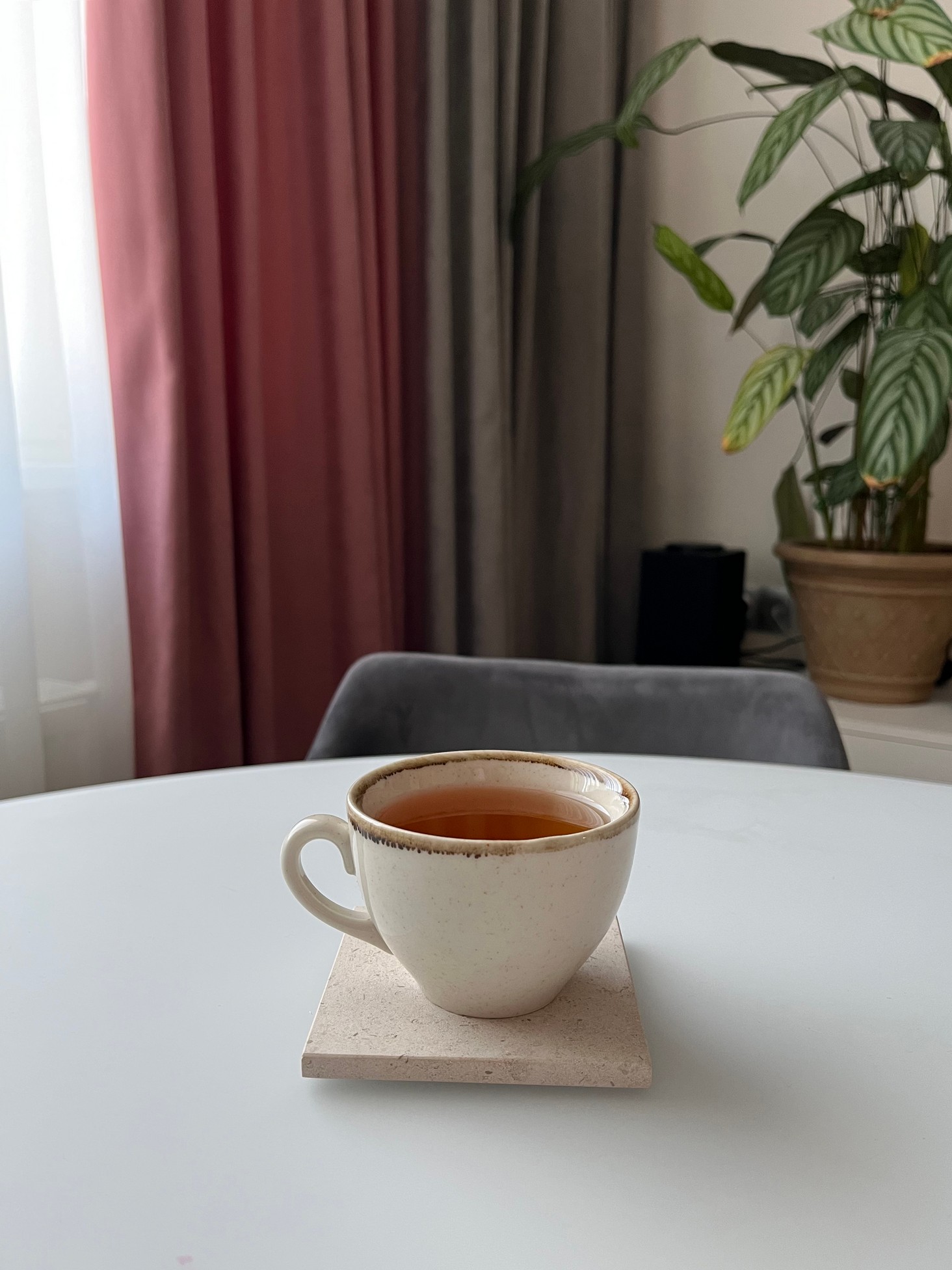 Изображение СПK Подставка квадратная (100х100х8 мм)/Известняк Branco Valongo/Бежевый/Лощение