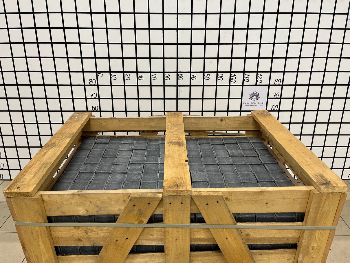 Брусчатка F2926 (80х80х50 мм)/Гранит Габбро/Черный/Пиленый + Галтованный - изображение 7