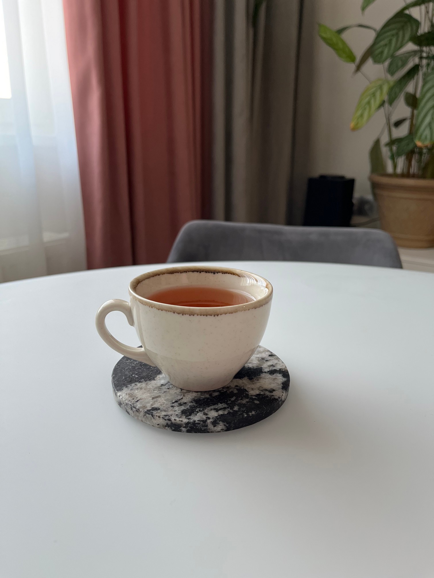 СПK Набор из 4х шт Подставка круглая (125х125х8 мм)/Гранит Гранатовый Амфиболит/Черный/Антик - изображение 5