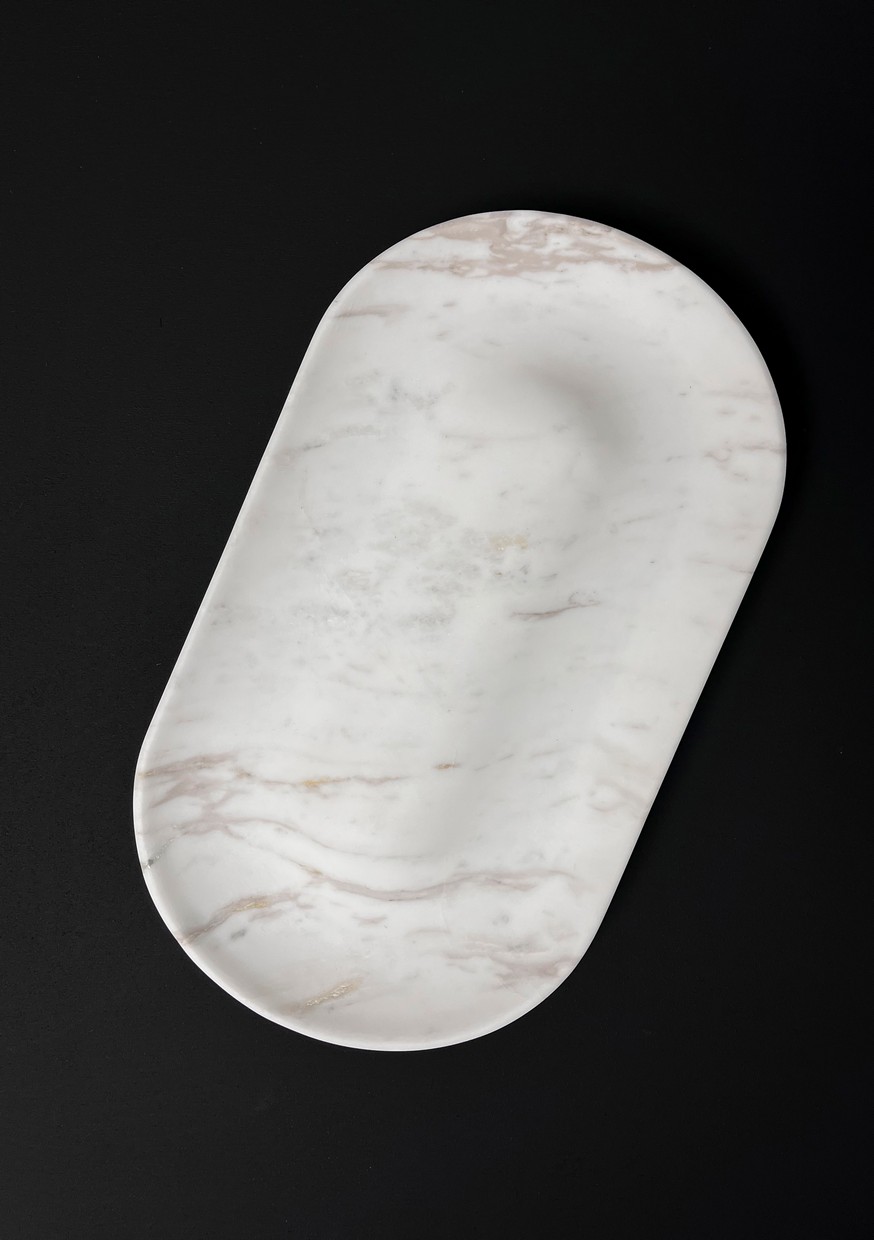 СПK Ключница овальная (260х150х18 мм)/Мрамор Pirgon/Белый/Лощение - изображение 2