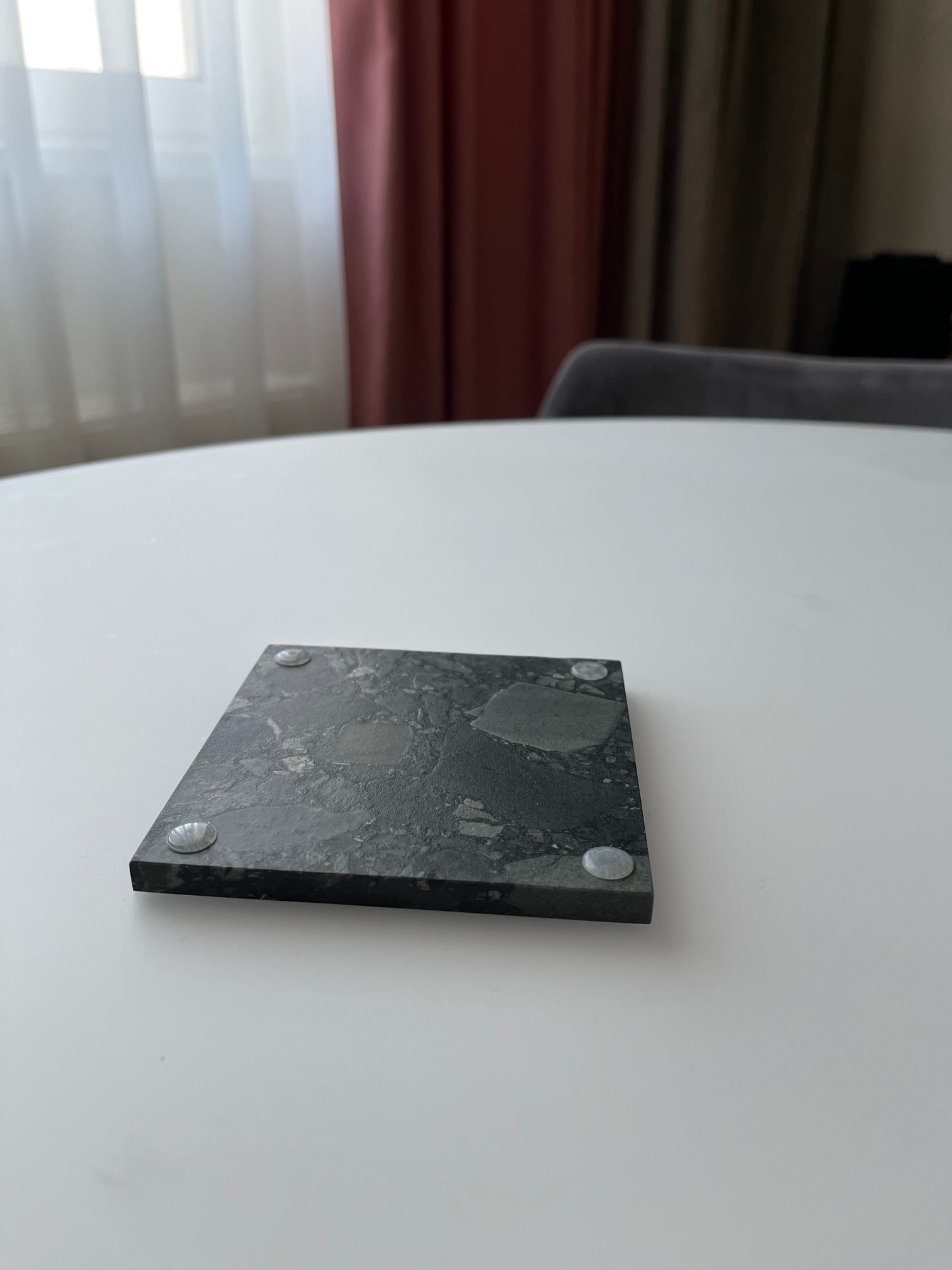 СПK Подставка квадратная (105х105х8 мм)/Конгломерат Onego Green/Зеленый/Лощение - изображение 2