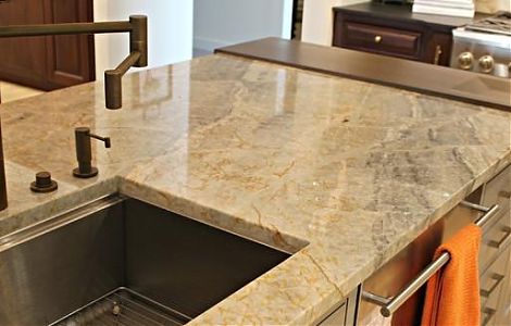 Кухонный стол из полированного кварцита Cielo