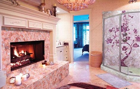 Камин из Pink Quartz