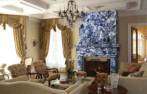 Камин из Agate Blue 