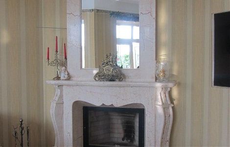 Резной каминный портал из мрамора Rosalia изображение 1